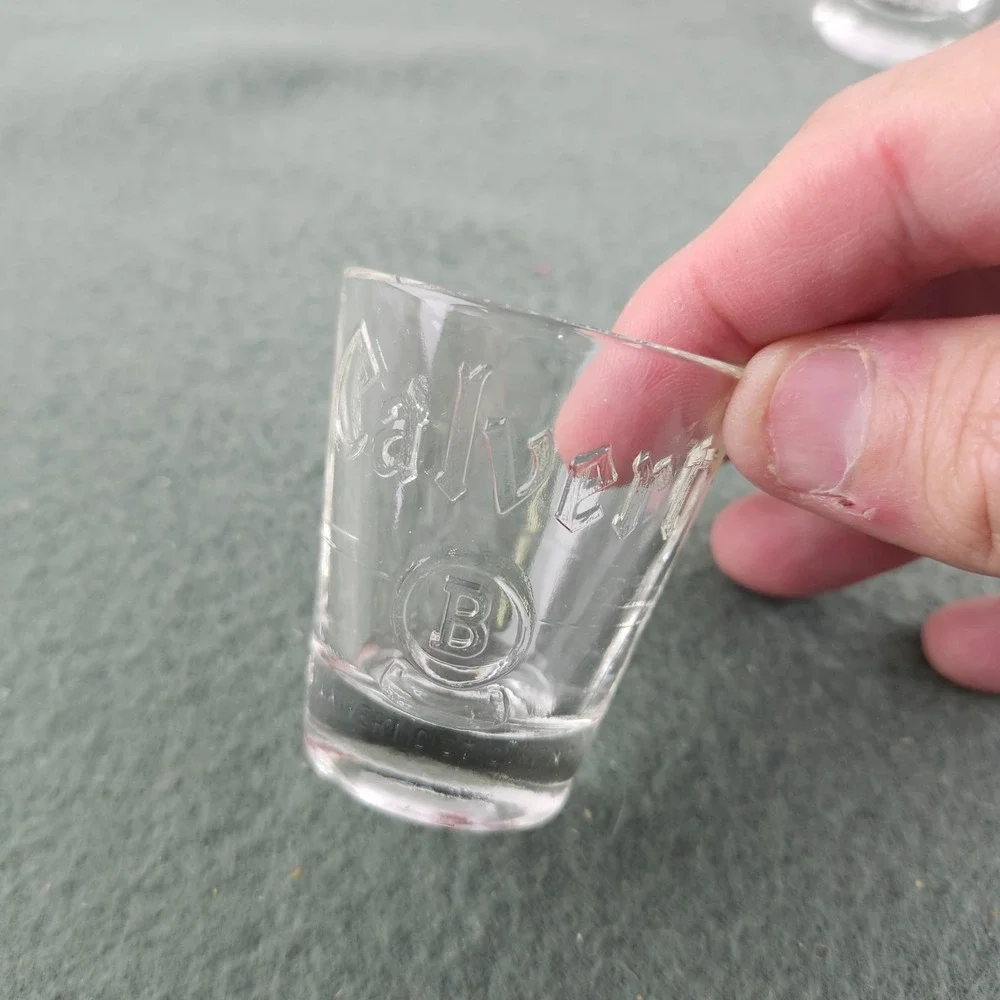 4x Vintage Shot‎ Glasses - Liquor Brands - Calvert Carstairs 100 Pipers